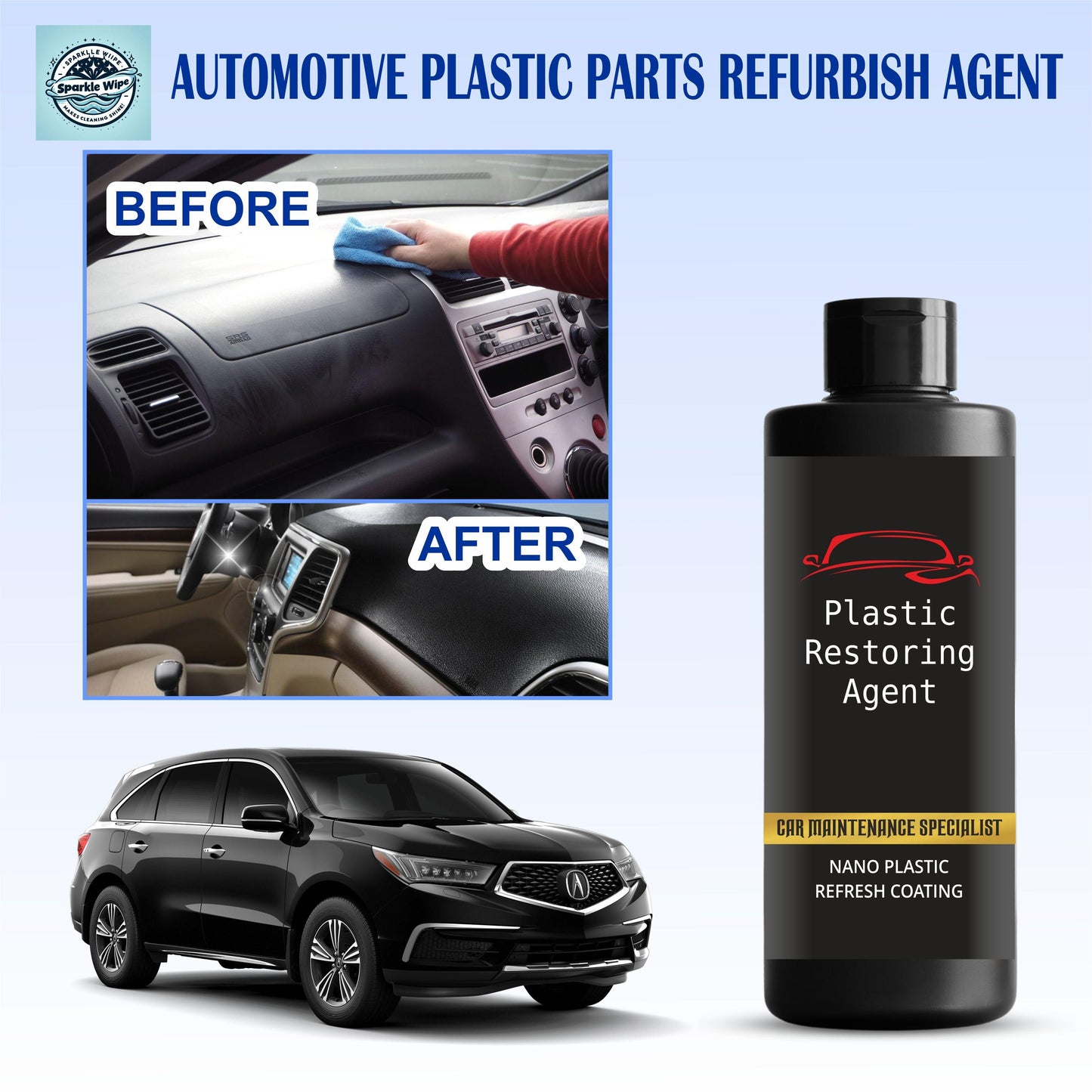 Nano Plastic Revitalizing Coating Agent for Car 100ml (Pack of 2)